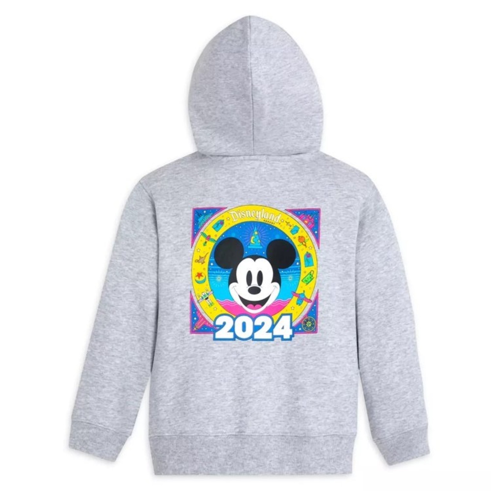 NEW NWT Disneyland Parks Gray and Blue Hoodie with Mickey Mouse Graphic